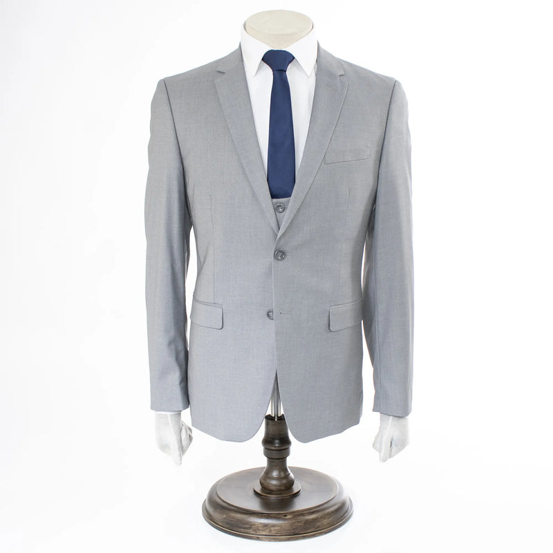 Men's Light Gray 3-Piece Ultra-Slim Suit