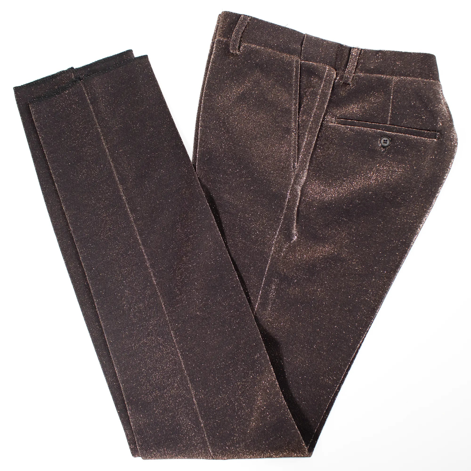 Coffee Glitter Slim-Fit 2-Piece Suit With Peak Lapels