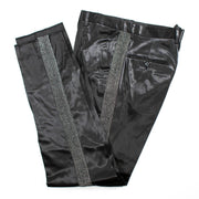 Men's Black And Silver Sparkling Glitter Slim-Fit Tuxedo With Peak Lapels