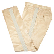 Men's White And Gold Sparkling Glitter Slim-Fit Tuxedo With Peak Lapels