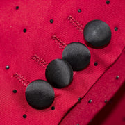 Men's Red And Black Tuxedo With Rhinestone Jacket