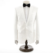 Men's White Tuxedo With Rhinestone Jacket