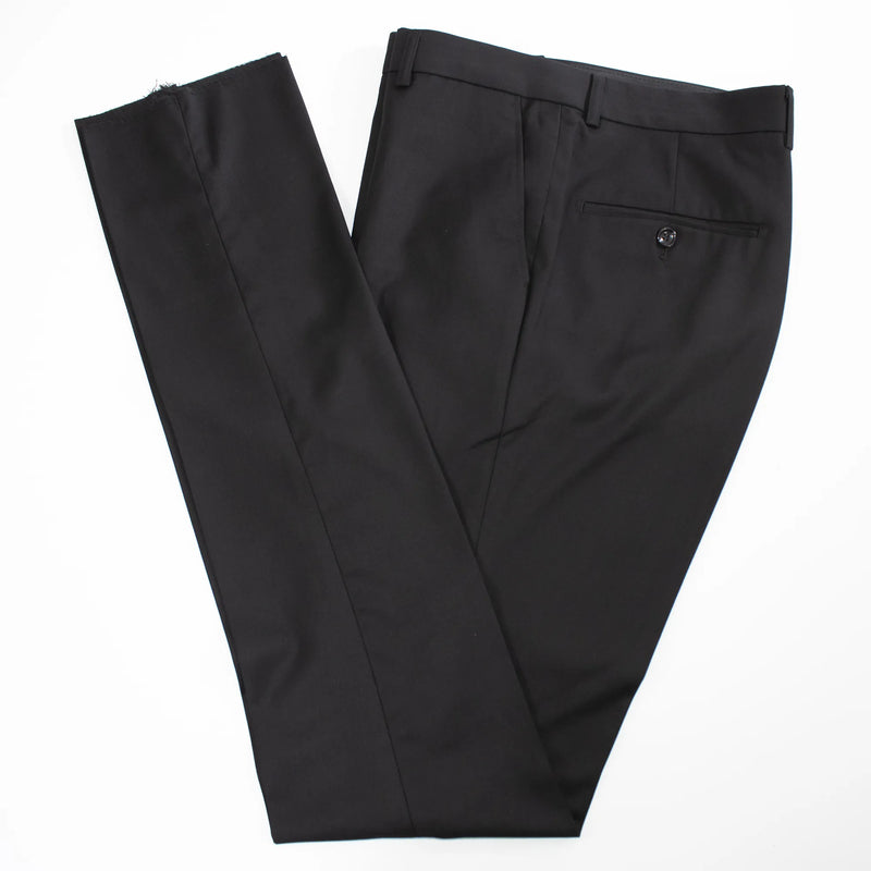 White Trim on Black Stretch 3-Piece Slim-Fit Tuxedo