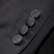 Black Trim on Black Stretch 3-Piece Slim-Fit Tuxedo