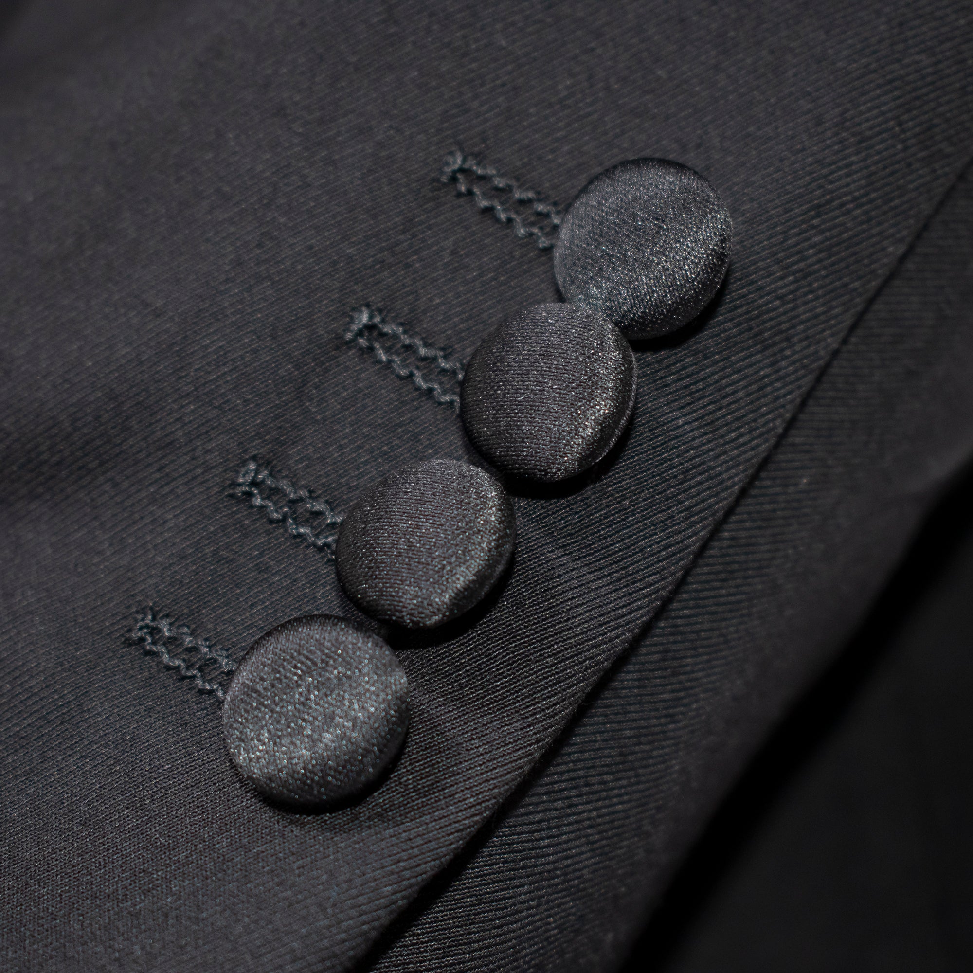 Black Trim on Black Stretch 3-Piece Slim-Fit Tuxedo