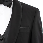 Black Trim on Black Stretch 3-Piece Slim-Fit Tuxedo