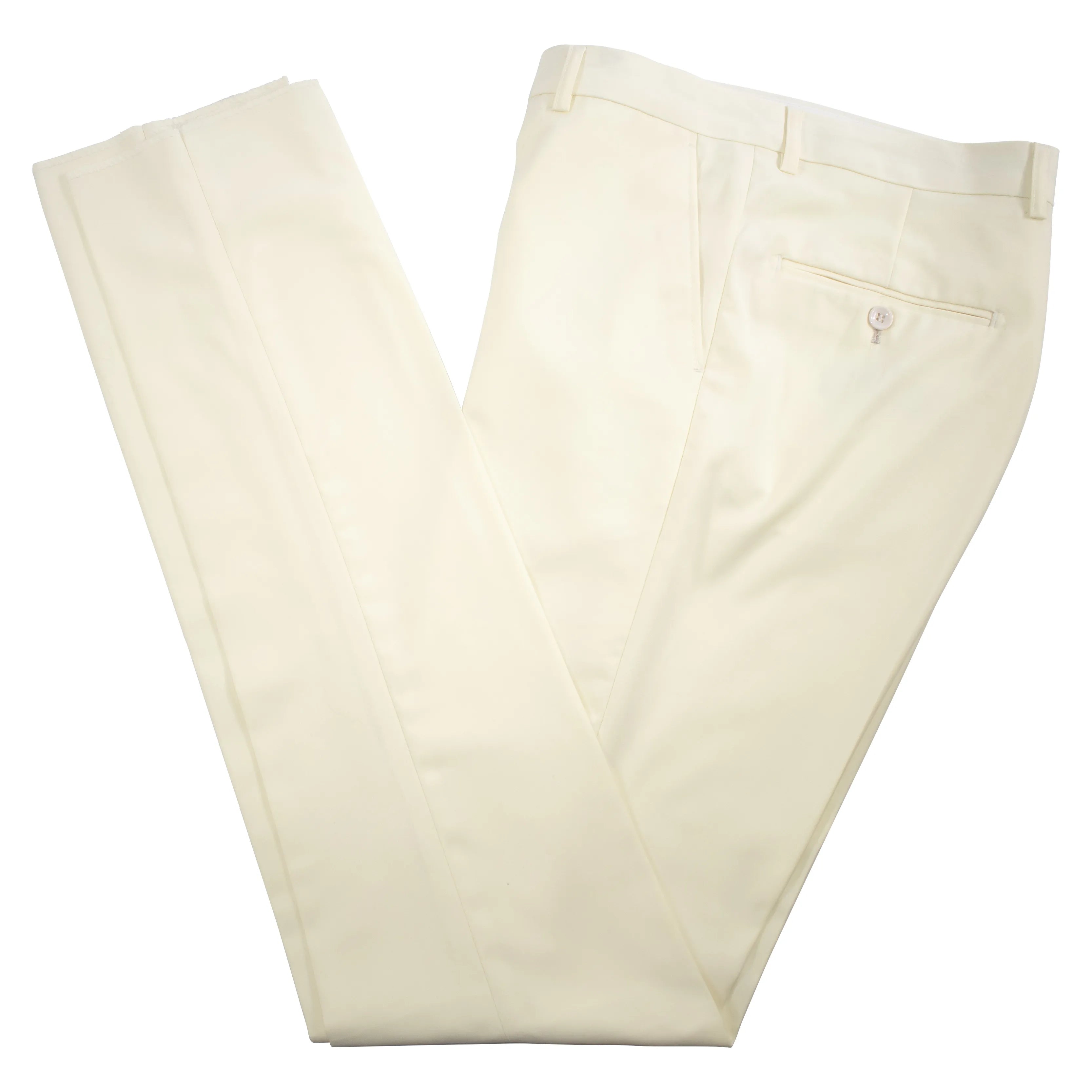 Burgundy Trim on Cream Stretch 3-Piece Slim-Fit Tuxedo