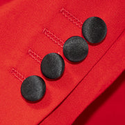 Black Trim on Red Stretch 3-Piece Slim-Fit Tuxedo