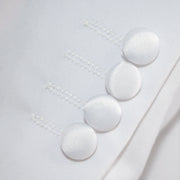 White Trim on White Stretch 3-Piece Slim-Fit Tuxedo