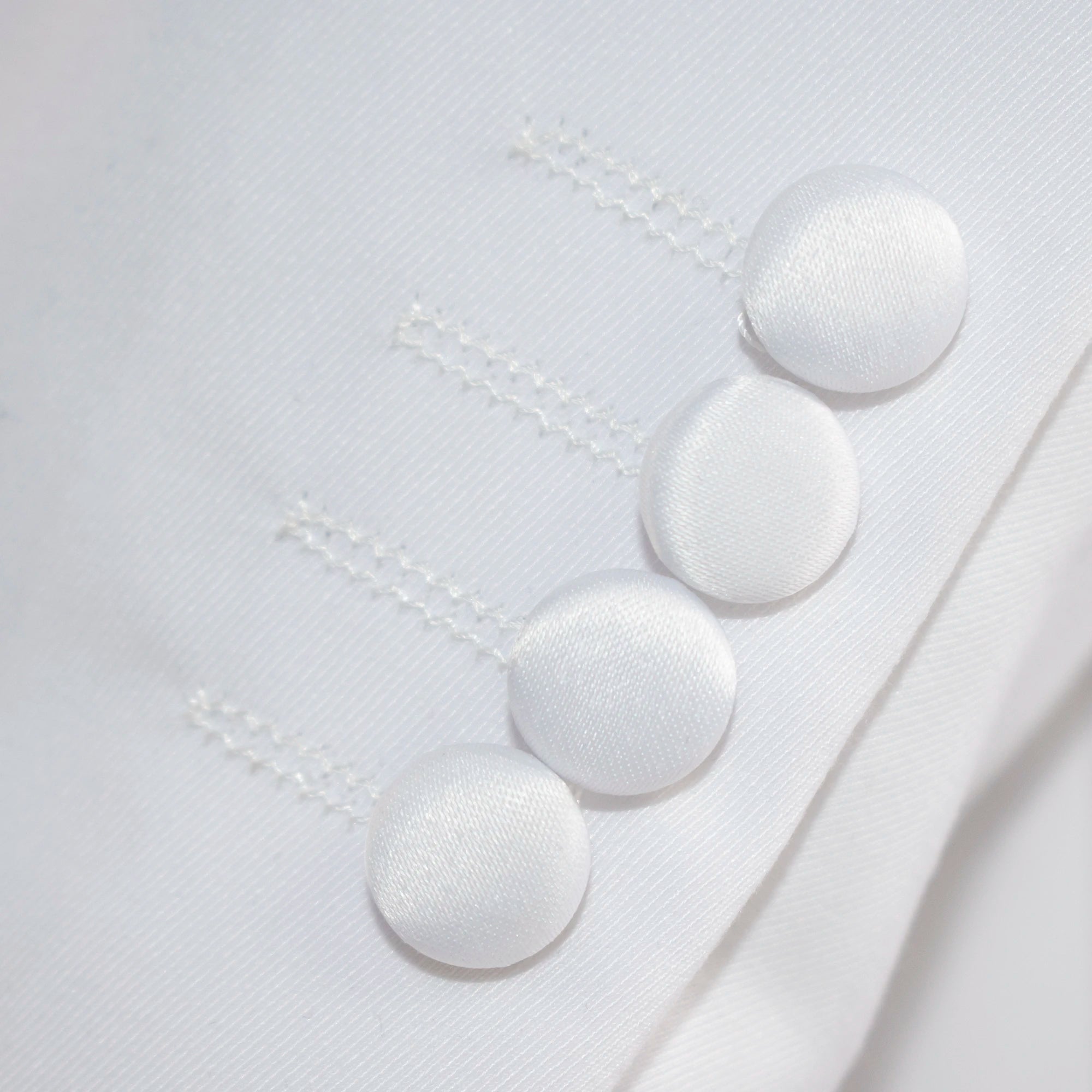 White Trim on White Stretch 3-Piece Slim-Fit Tuxedo