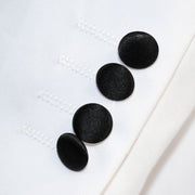 Black Trim on White Stretch 3-Piece Slim-Fit Tuxedo