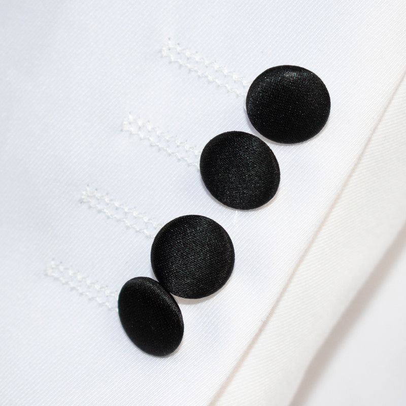 Black Trim on White Stretch 3-Piece Slim-Fit Tuxedo