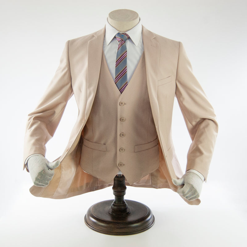 sand 3-piece slim-fit suit jacket