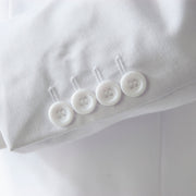 white 2-piece slim-fit suit cuff