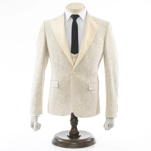 Men's White Floral Tuxedo