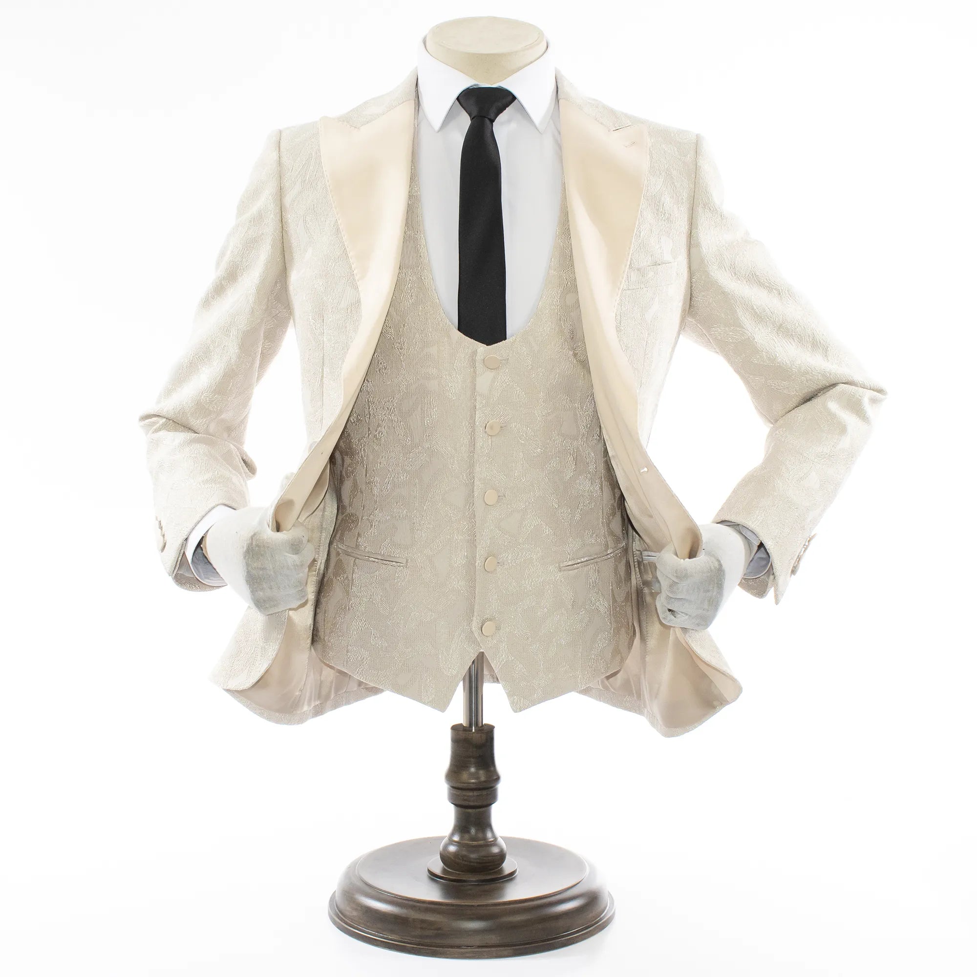 Men's White Floral Tuxedo Vest