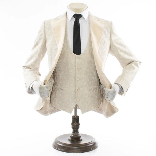 Men's White Floral Tuxedo Vest