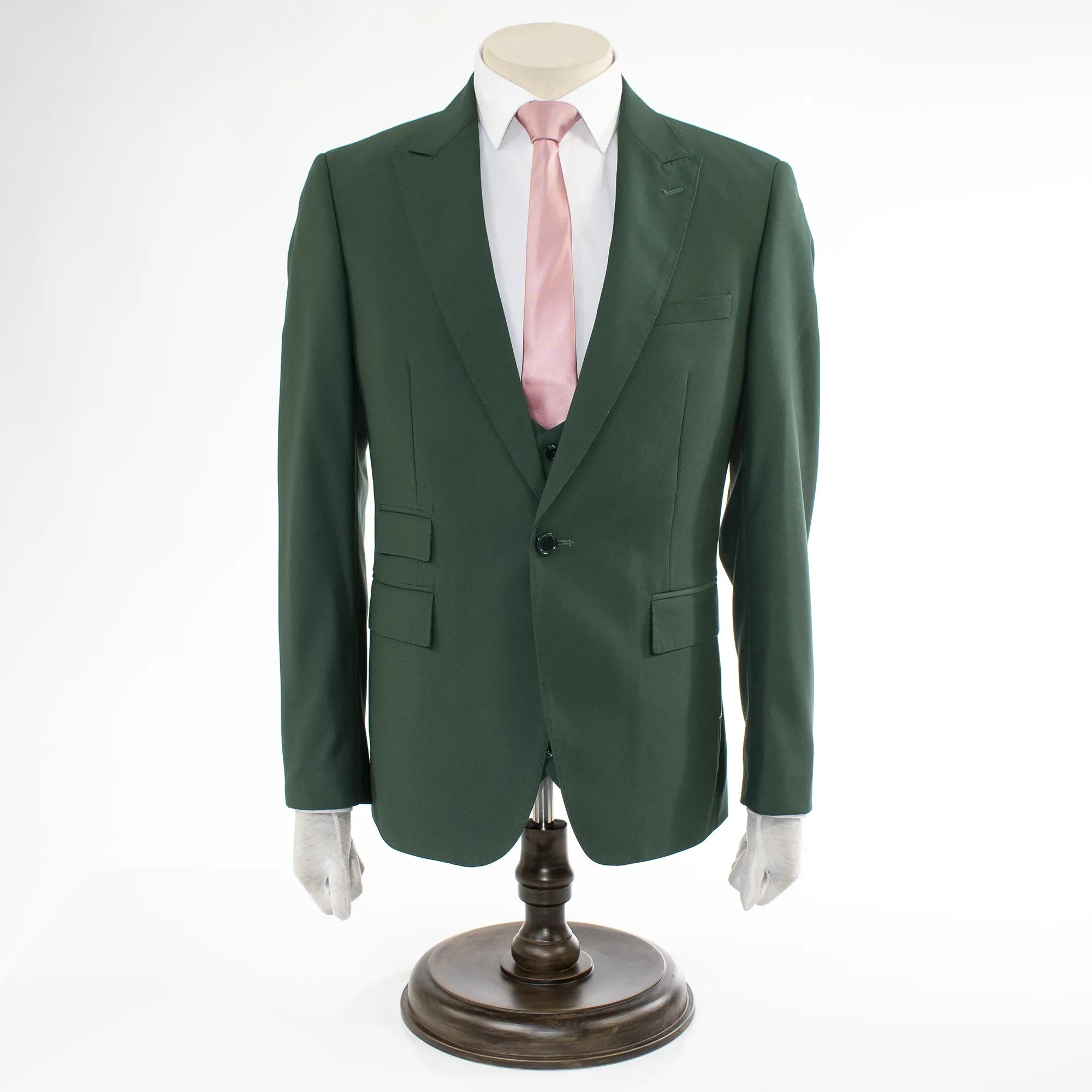 Hunter Green 3-Piece Slim-Fit Peak Lapel Suit