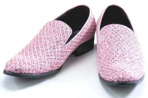 Men's Pink Diamond Embossed Dress Loafer