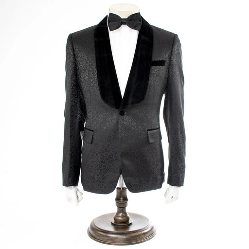 Men's Black Slim-Fit 3-Piece Velvet Tuxedo