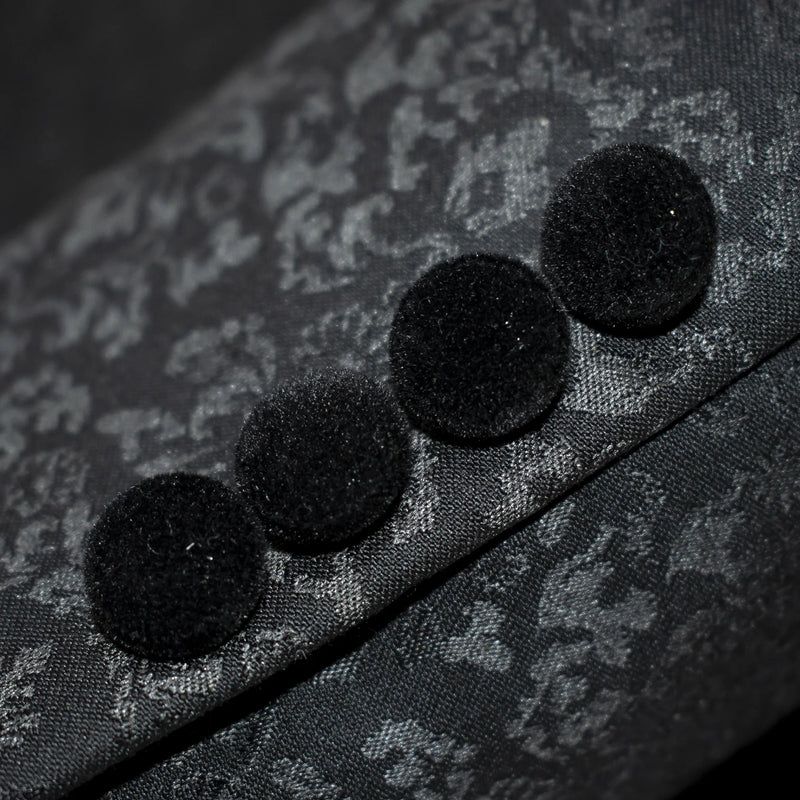 Men's Black Slim-Fit 3-Piece Velvet Tuxedo