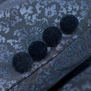 Men's Navy Blue Slim-Fit 3-Piece Velvet Tuxedo