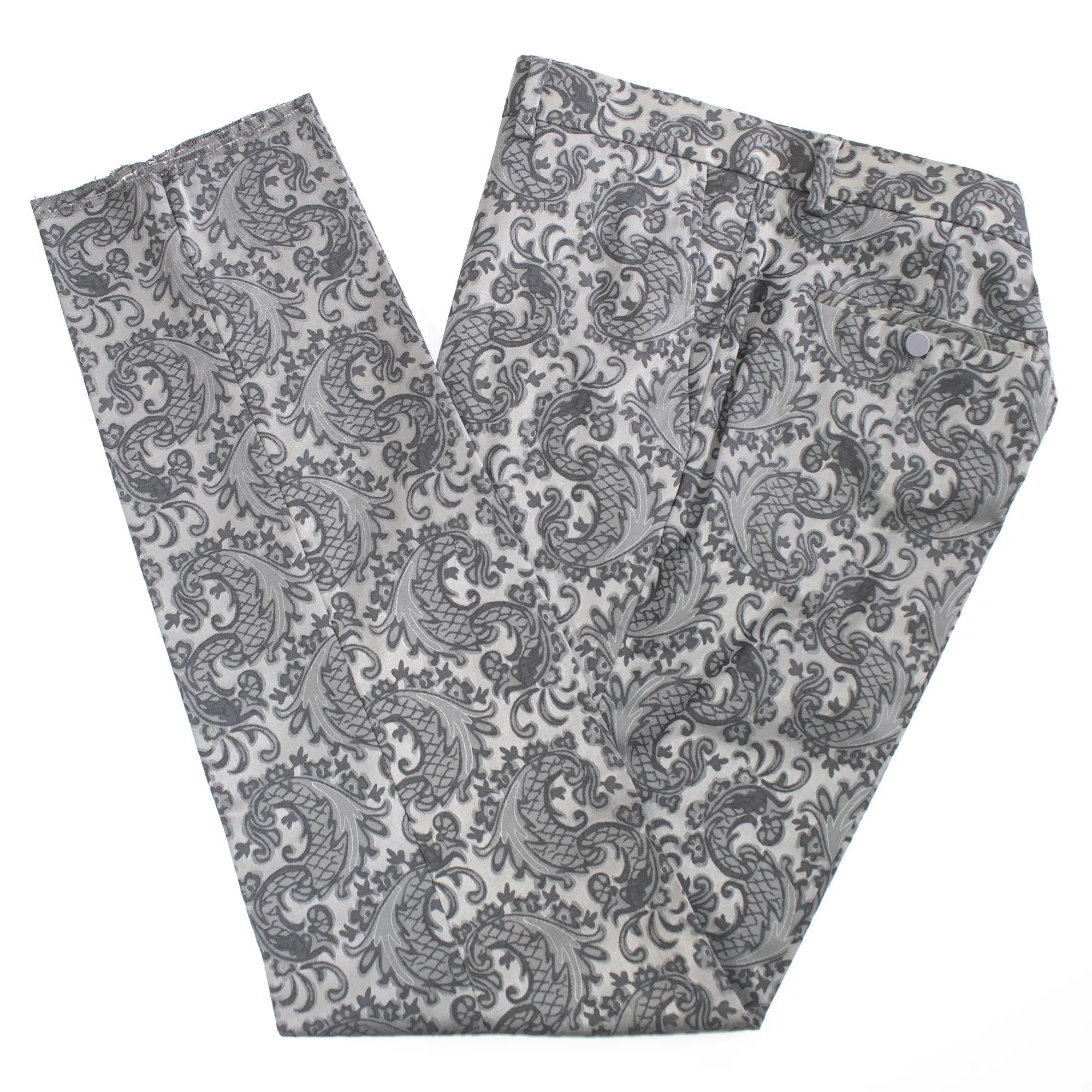 Men's Dark Silver Paisley 3-Piece Tuxedo