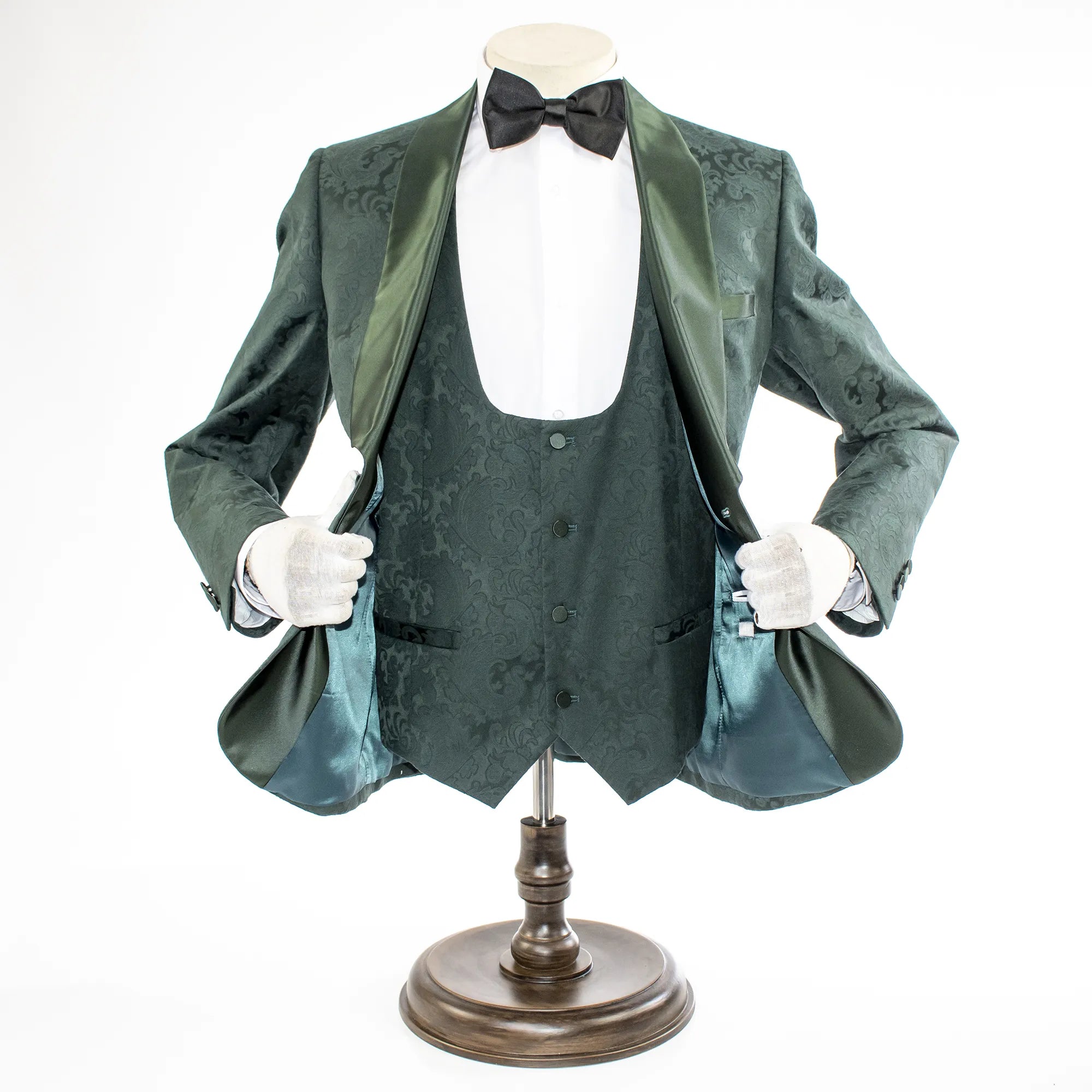 Hunter Green Floral 3-Piece Regular-Fit Tuxedo