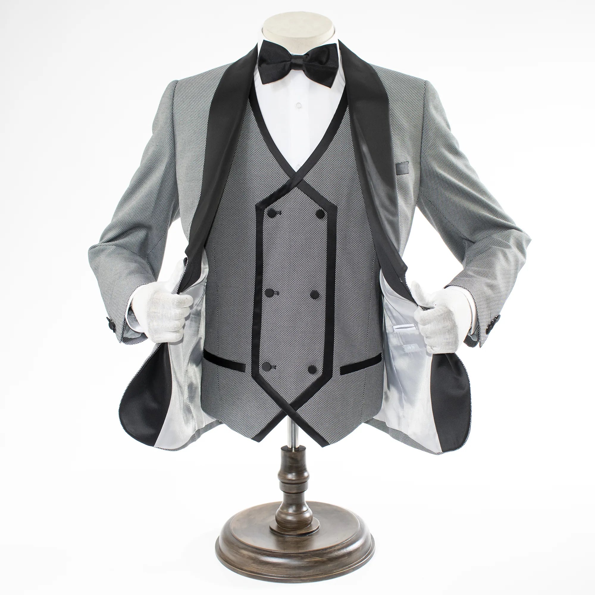 Black and White Nailhead 3-Piece Regular-Fit Tuxedo