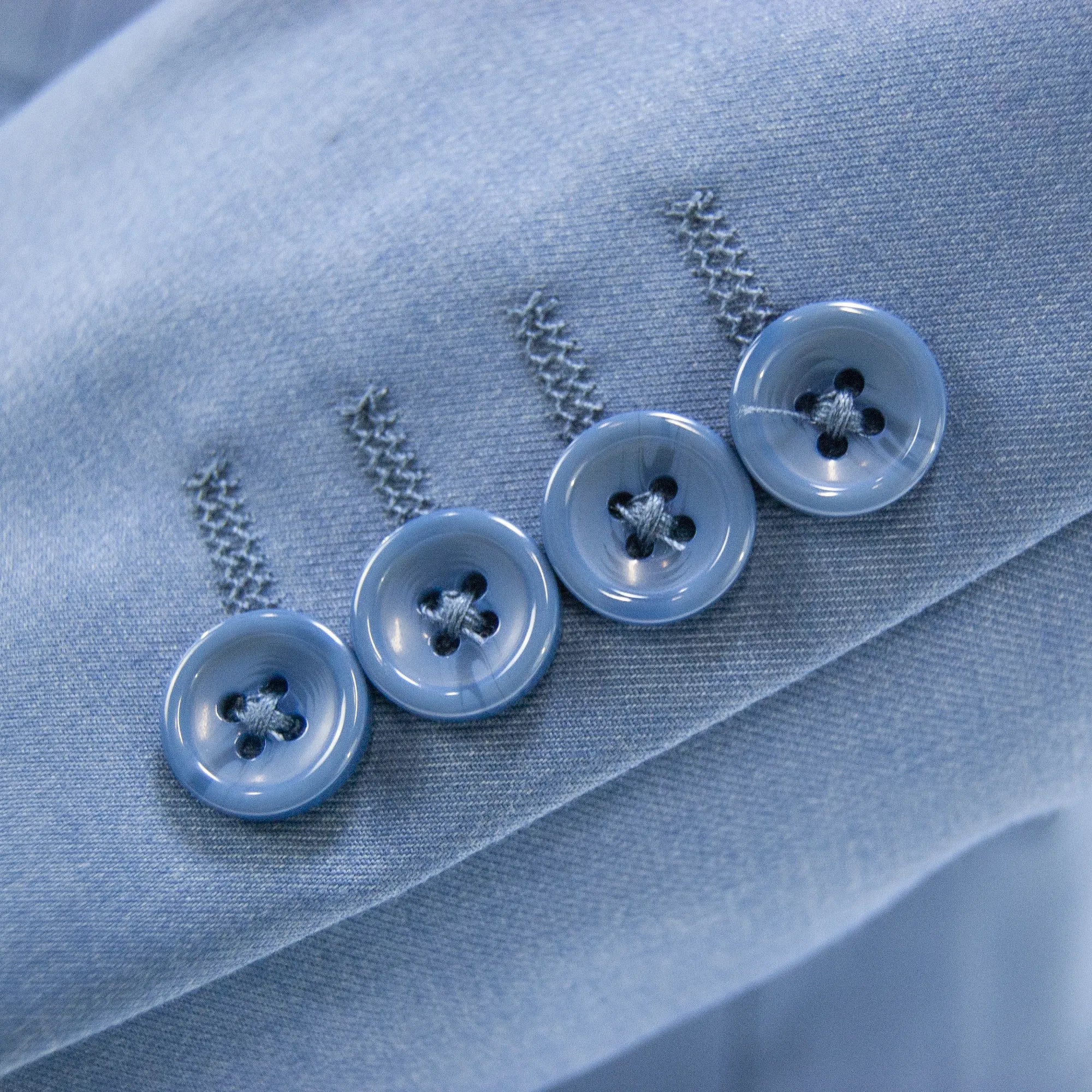 Steel Blue Designer 3-Piece Slim-Fit Wool Suit