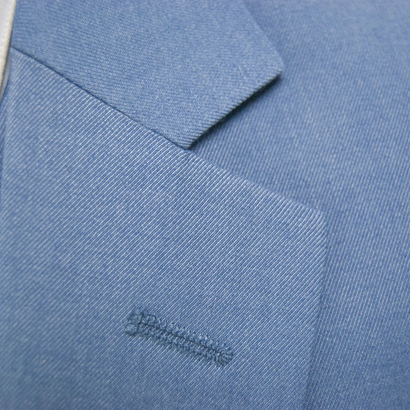 Steel Blue Designer 3-Piece Slim-Fit Wool Suit