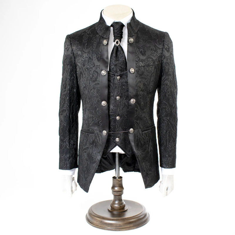 Black Slim-Fit Tuxedo With Tie