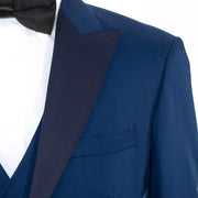 Men's Navy Blue Birdseye Tuxedo Peak Lapel