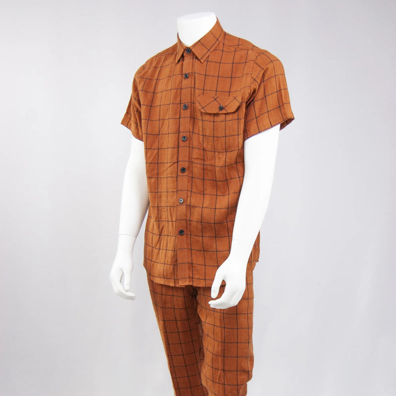 Rust 2-Piece Slim-Fit Walking Suit
