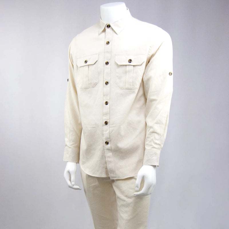 Natural Long Sleeve 2-Piece Slim-Fit Walking Suit