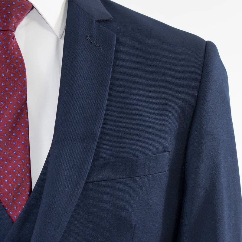 Navy 3-Piece Slim-Fit Notch Lapel Suit