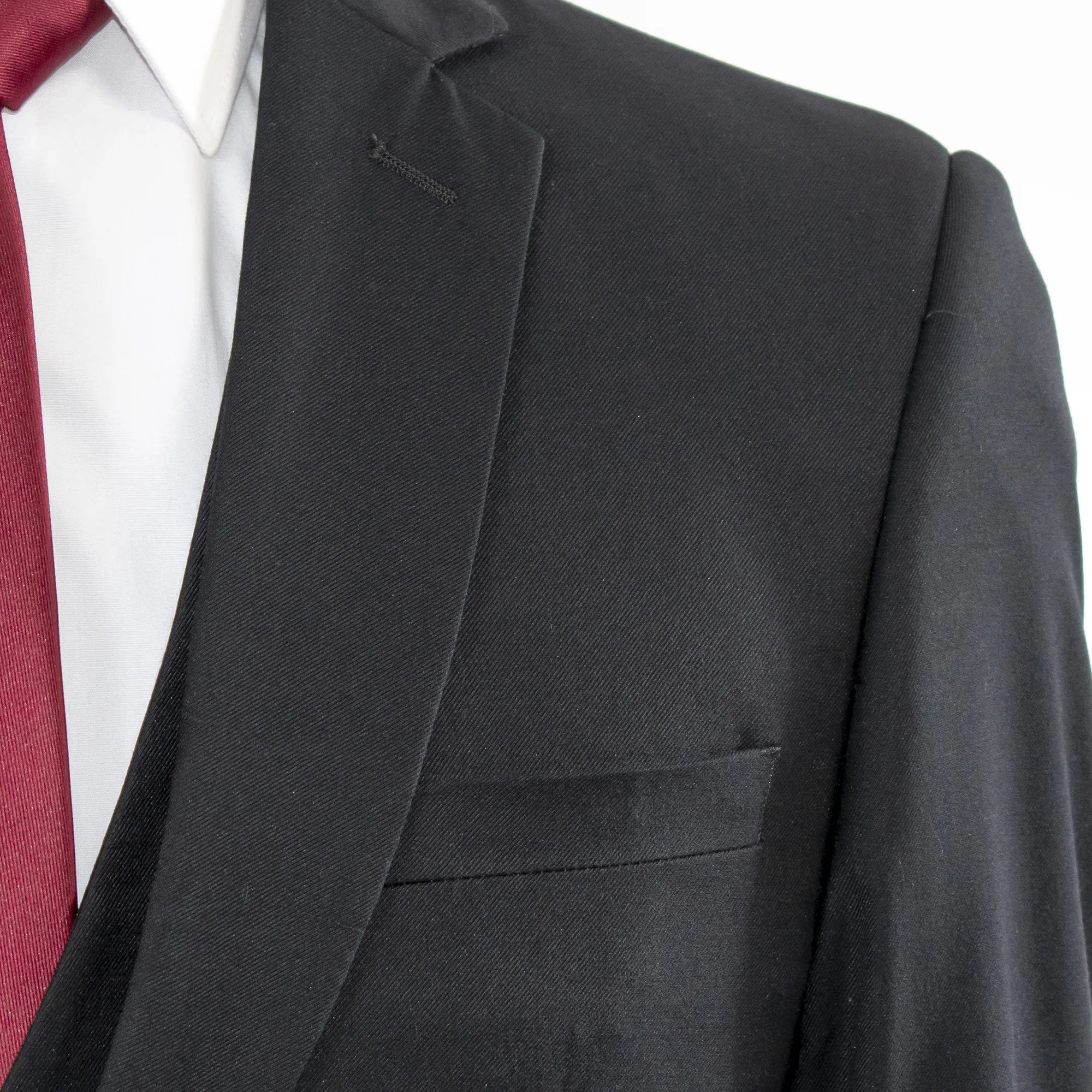 Black 3-Piece Slim-Fit Notch Lapel Suit