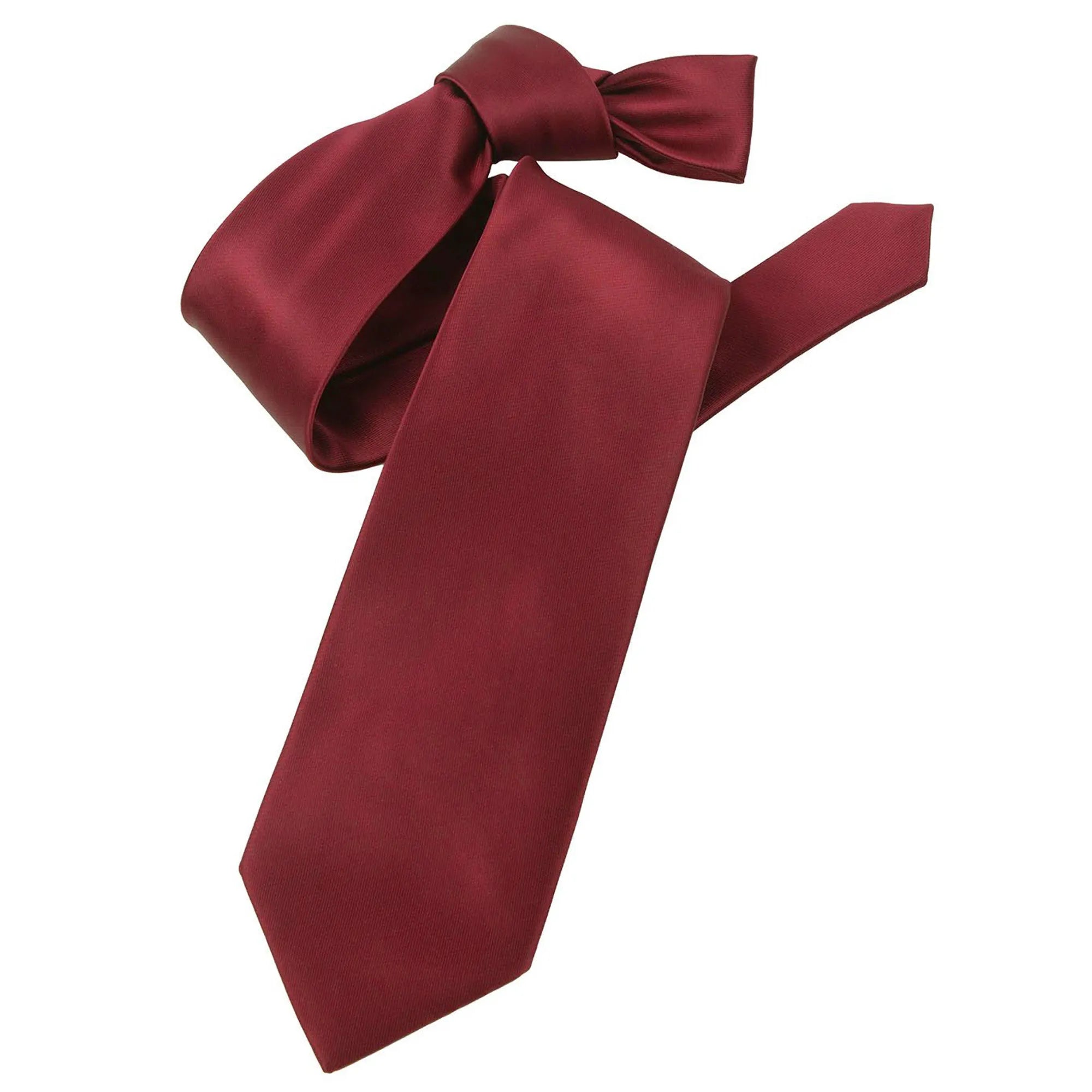 Burgundy Satin Slim-Width Necktie