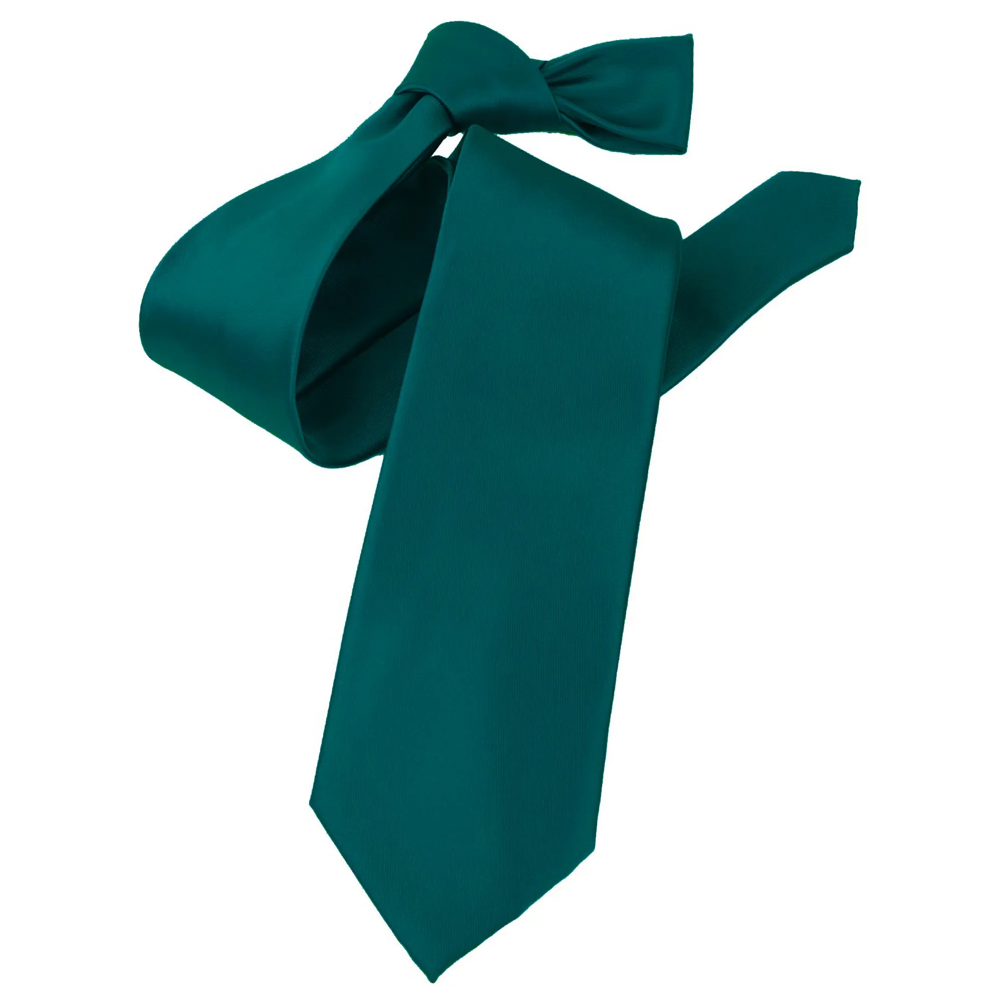 Teal Satin Slim-Width Necktie