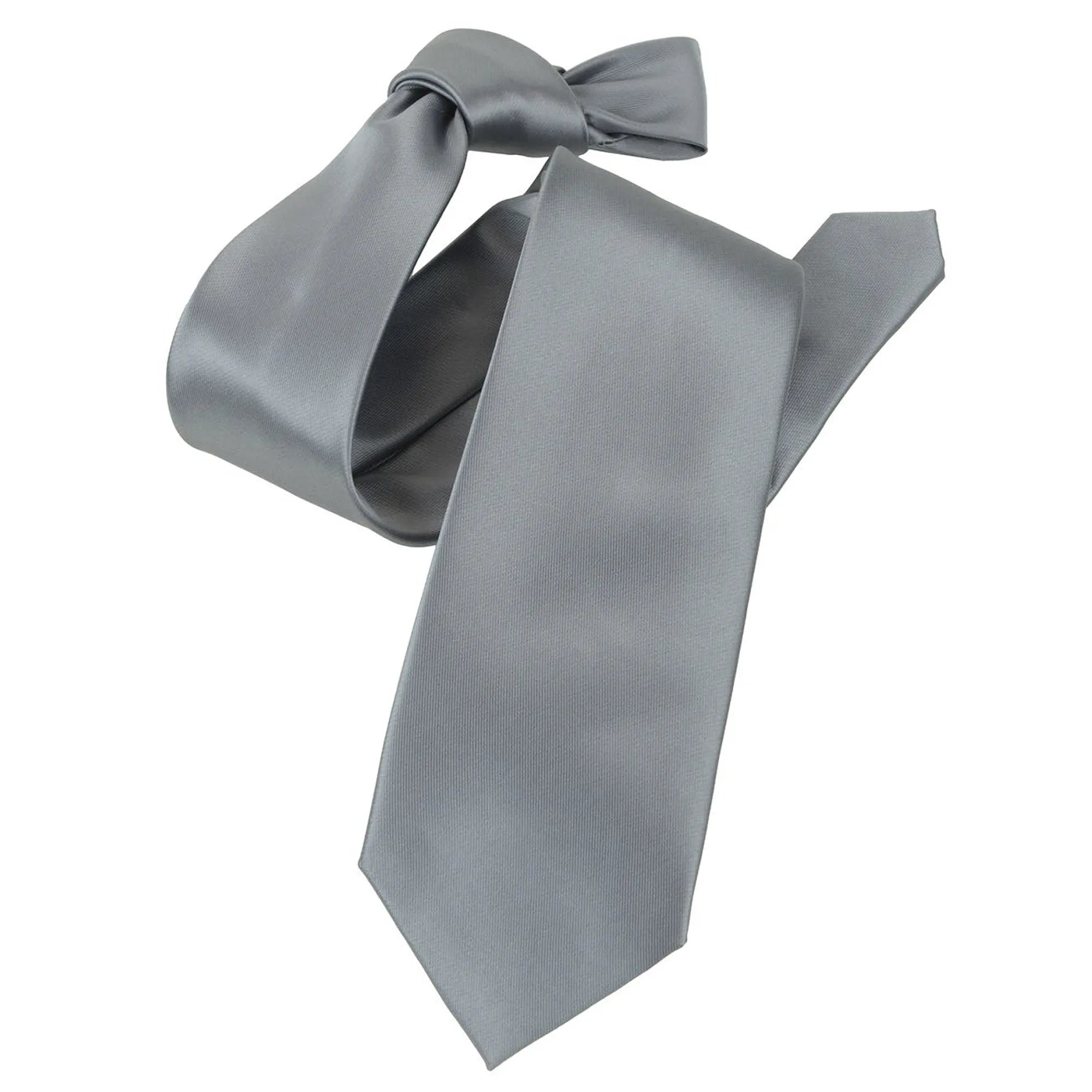 Dark Silver Satin Slim-Width Necktie