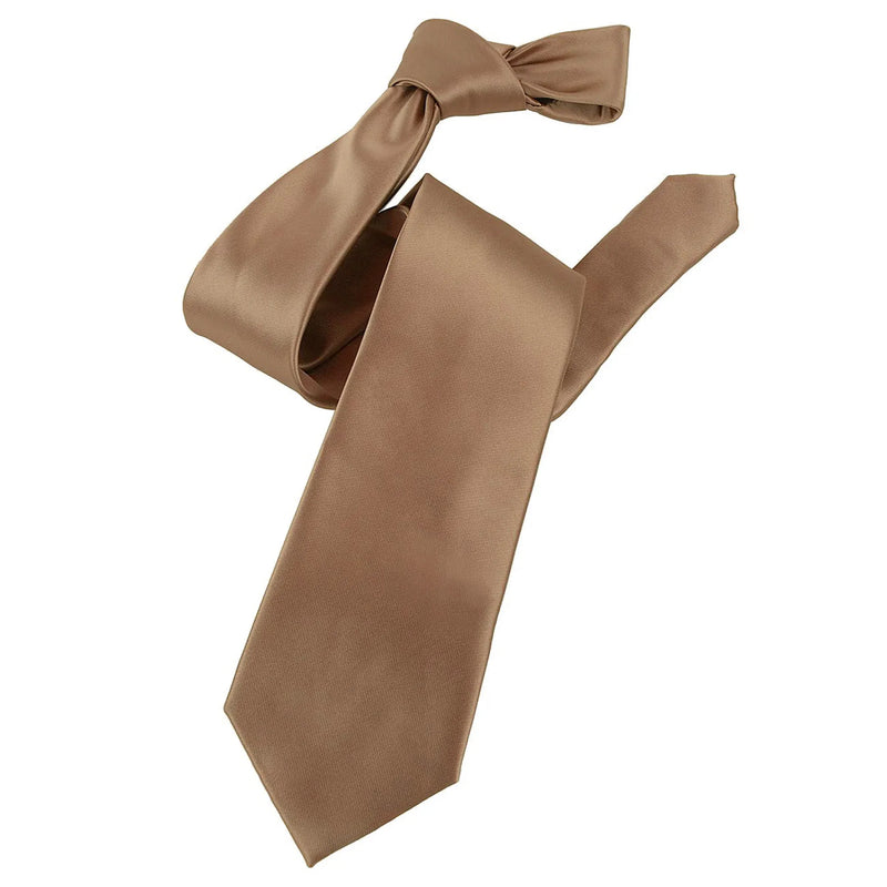 Brown Satin Slim-Width Necktie