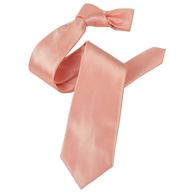 Light Salmon Satin Slim-Width Necktie