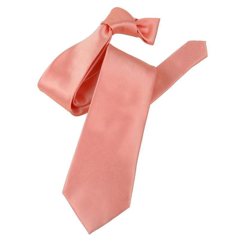 Salmon Satin Slim-Width Necktie