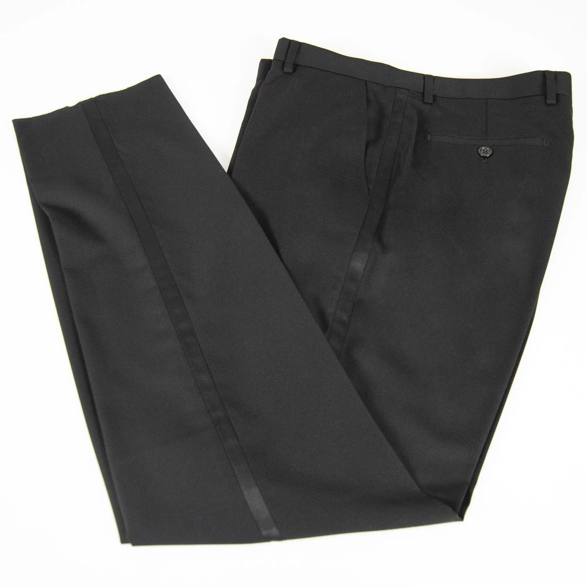 Black Wool 3-Piece Tailored-Fit Tuxedo with Peak Lapel