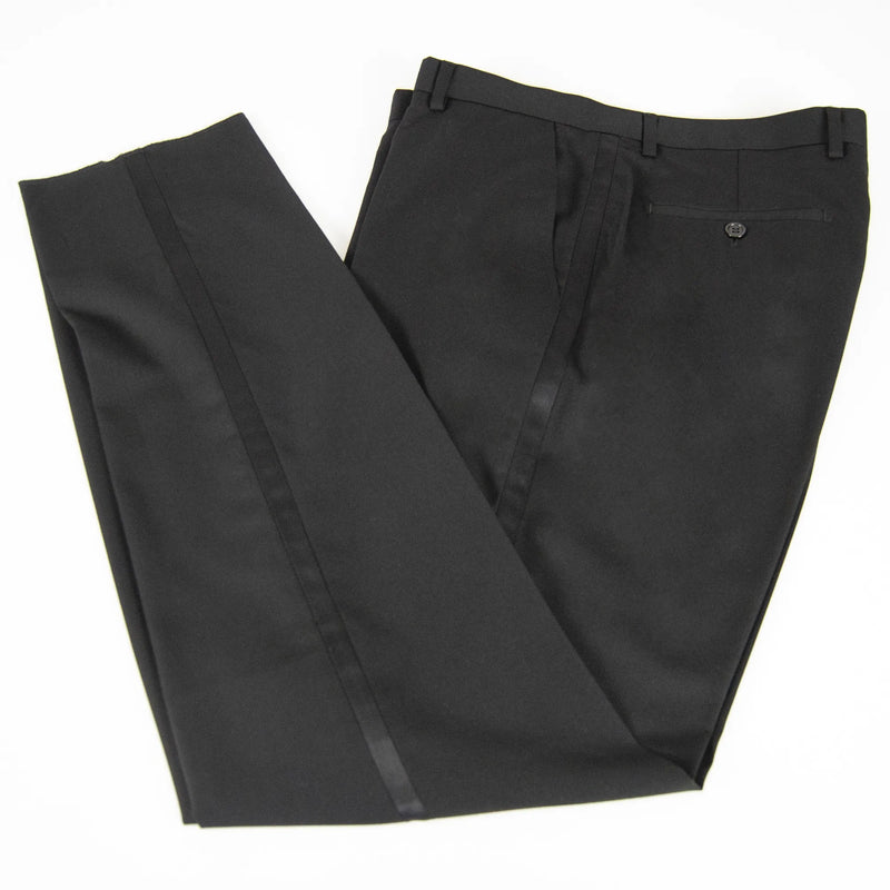 Black Wool 3-Piece Tailored-Fit Tuxedo with Peak Lapel