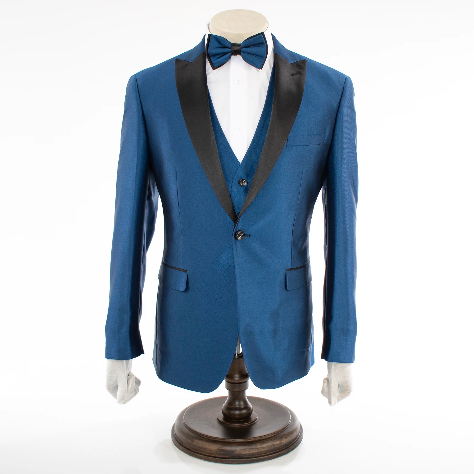 Blue Sharkskin 3-Piece Slim-Fit Tuxedo