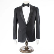 Men's Black Slim-Fit Tuxedo With Satin Shawl Lapels