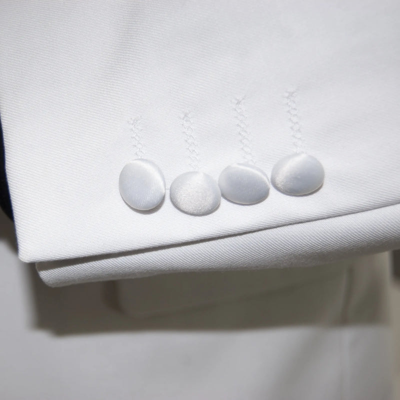 White 3-Piece Tailored-Fit Tuxedo with Shawl Lapel