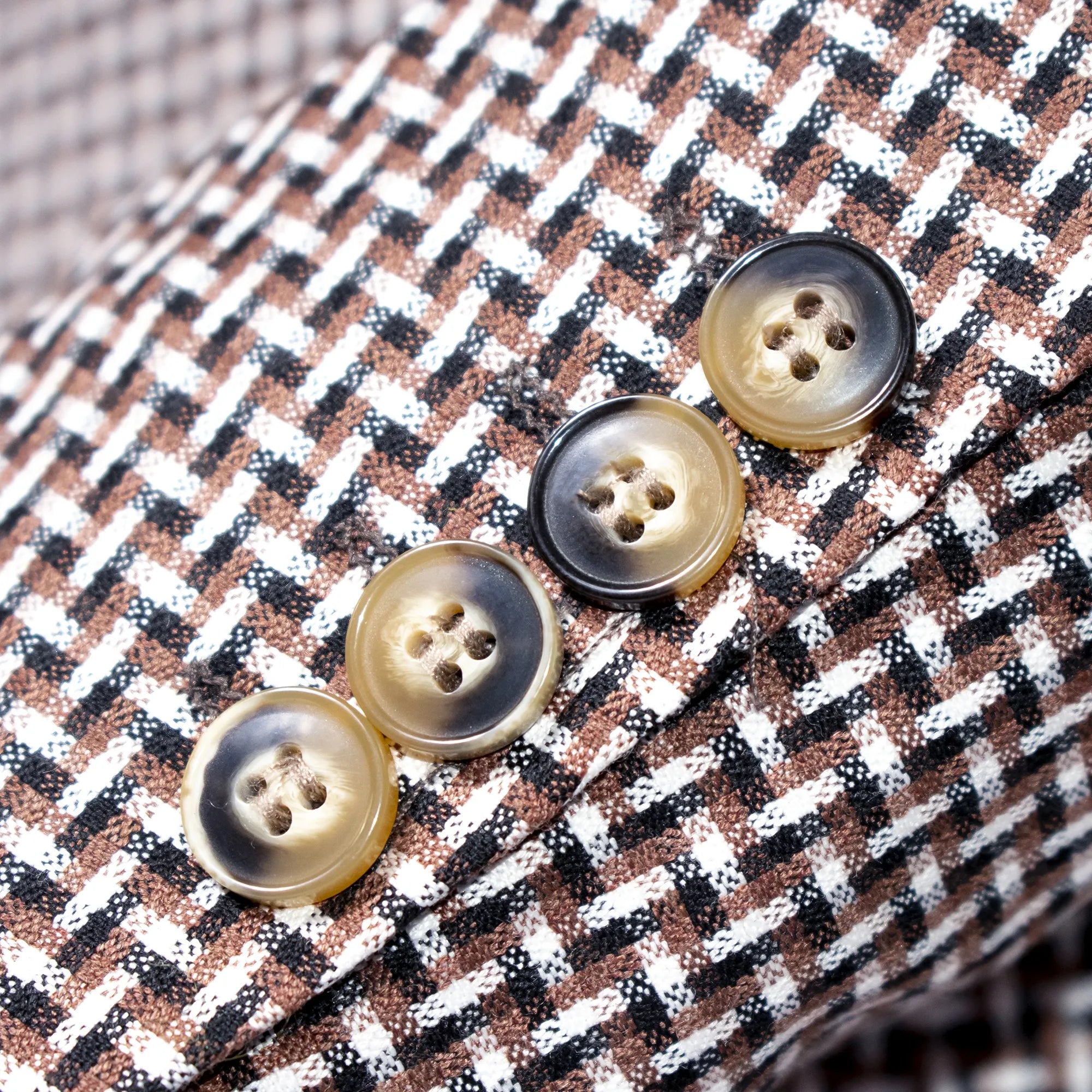 Brown Weave Pattern 3-Piece Tailored-Fit Suit