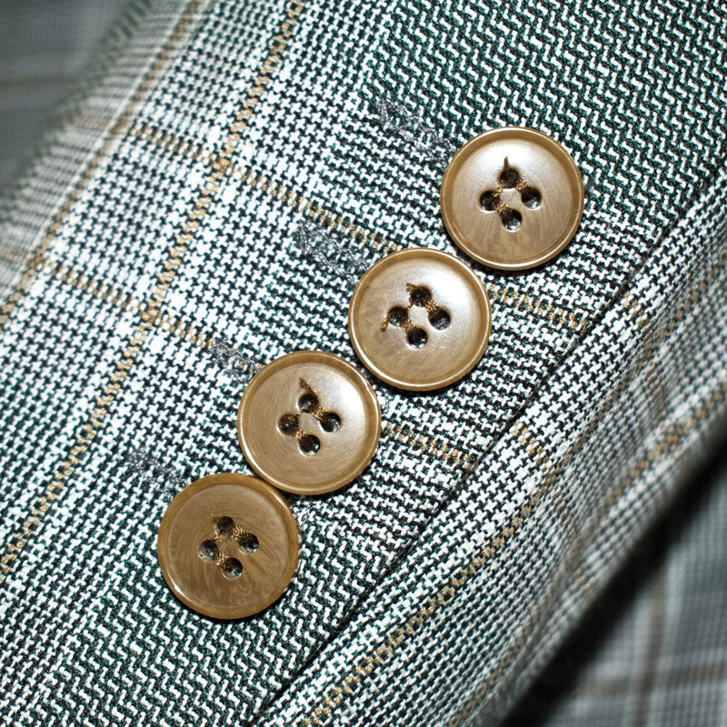 Sage Plaid 3-Piece Slim-Fit Suit